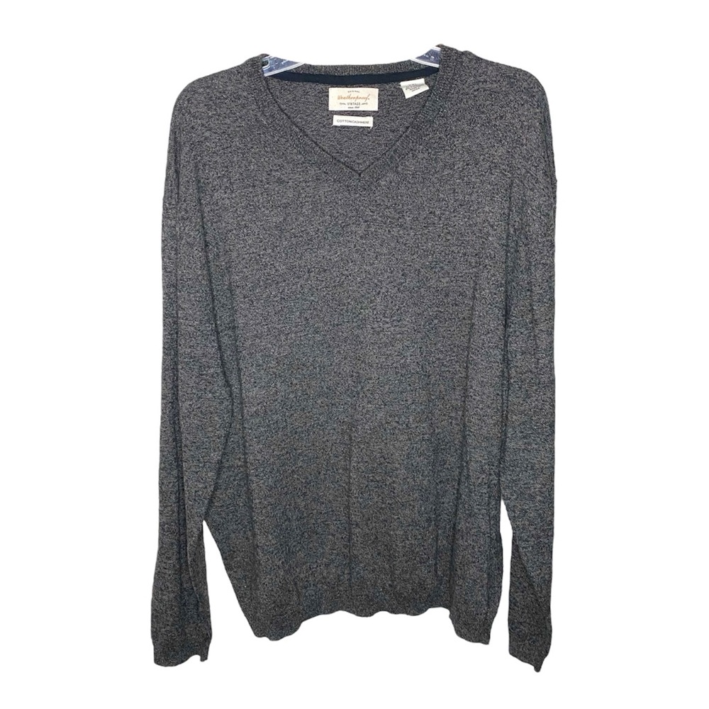 Weatherproof Brown Black Heather Cotton Cashmere V-Neck Sweater Size XXL
